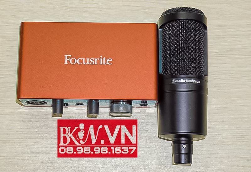 Combo Focusrite solo gen 3 mic at2020 2 Bộ combo hát autotune Focusrite solo gen 3 micro at2020
