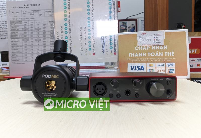 Combo live Focusrite solo gen 3 mic rode podmic 3 Combo live Focusrite solo gen 3 mic rode podmic được mạ vàng