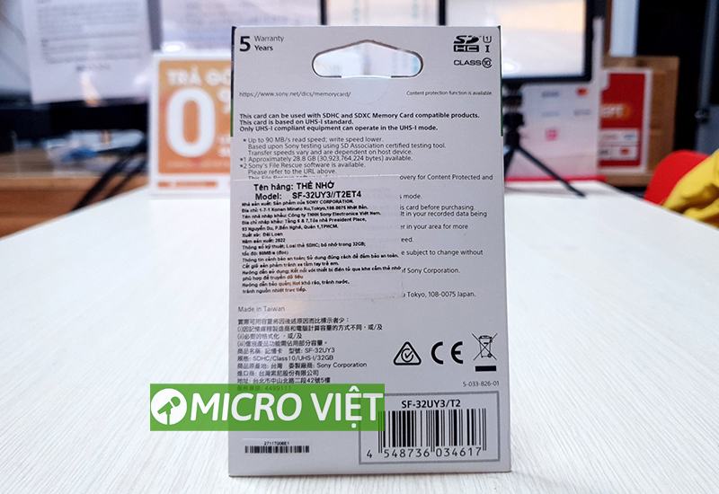 Thẻ nhớ SDHC Sony 32GB 90MB/s 2 SDHC Sony 32GB 90MBs hang