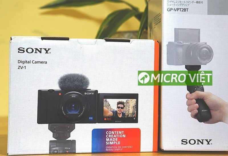 may anh sony zv 1 hop phu kien