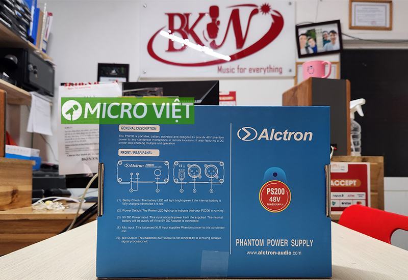 Nguồn phụ phantom 48v + Alctron ps200 2 trong 1 có thể sử dụng pin 6 Nguồn phụ phantom 48v + Alctron chính hãng