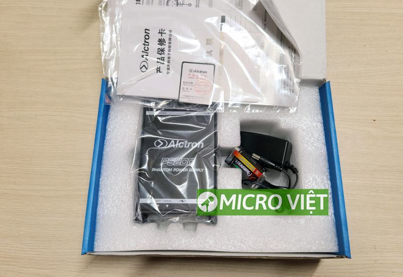 Nguồn phụ phantom 48v + Alctron ps200 2 trong 1 có thể sử dụng pin 8 Hộp  Alctron ps200 phantom 48v