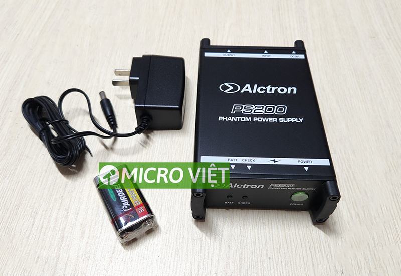 Nguồn phụ phantom 48v + Alctron ps200 2 trong 1 có thể sử dụng pin 10 Trọn bộ  Alctron ps200
