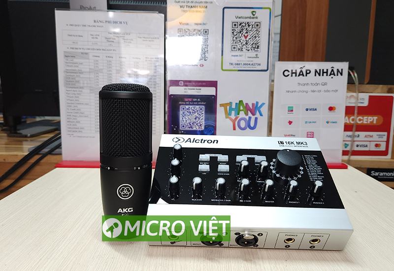 Combo livestream Autotune u16k mk3 micro akg p120